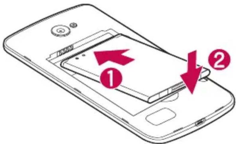LG Leon - Sätta i SIM-kortet och batteriet - 3