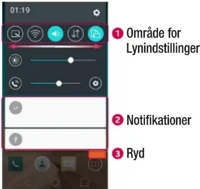 LG Leon - Åbning af notifikationspanelet - 1