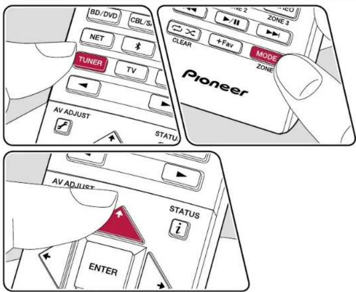BD/DVD CBL/S NET TUNER TV AV ADJUST STATUS MODE ZONE CLEAR +Fav Pioneer AV ADJUST STATUS i ENTER