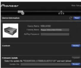 Pioneer Device Information Device Name: 1000-1000 Form(s): None Access to: Please install your password. AirPlay Password Contract Security Firmware Update Select the update as "Software name: https://www.piper.org" and start lockdown. Update Date: Next