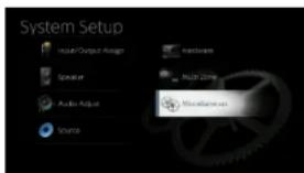 System Setup Input/Output Assign Instrument Sensor Multi-Zone Audio Adjust Mouse Zone Source
