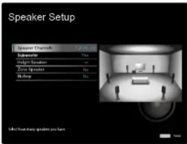 Speaker Setup Standard Display Substrate Height Speaker Zone Speaker Size Amp Select Tooth entry group you have New