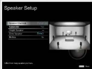 Speaker Setup Sound Mode: 2000 Audio Mode: 1Hz Sound Mode: 5Hz Audio Speaker: 70Hz Sound Mode: 1Hz Select from image operation your home. OK