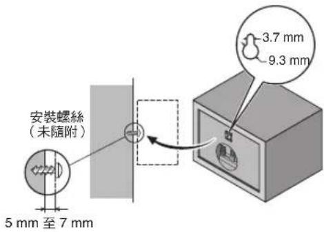 安装螺絲 (未隨附) 5 mm 至 7 mm 3.7 mm 9.3 mm