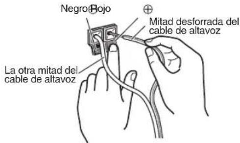 Negro Rojo Mitad desforrada del cable de altavoz La otra mitad del cable de altavoz