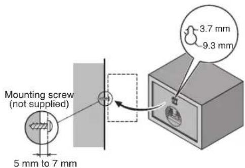 Mounting screw (not supplied) 5 mm to 7 mm 3.7 mm 9.3 mm