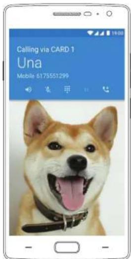 Calling via CARD 1 Una Mobile 6175551299