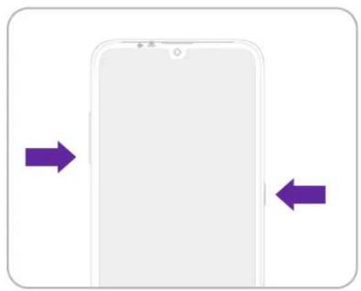 Diagram of a smartphone with two purple arrows indicating left and right motion (no text or symbols)