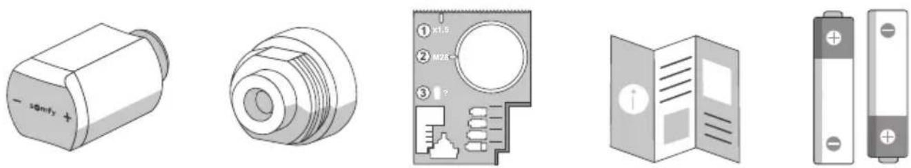SOMFY Thermostatic Valve io - FÖRPACKNINGENS INNEHÅLL - 1