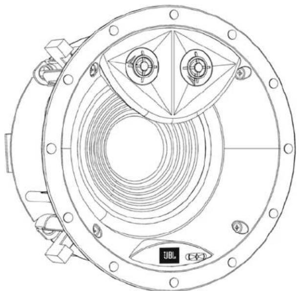 Technical line drawing of a mechanical component with concentric rings and mounting holes (no text or symbols)