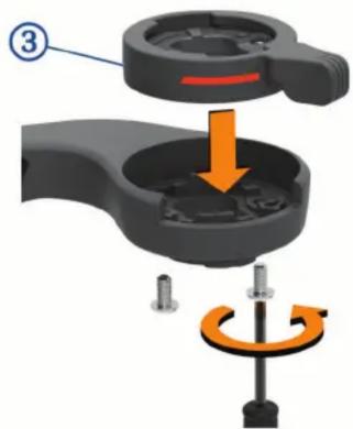 Diagram showing mechanical assembly with labeled component ③ and directional arrow indicating rotation or adjustment