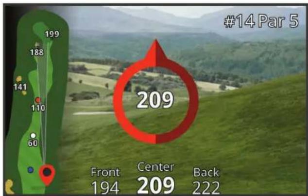 GARMIN Approach Z82 - Visning af retningen til flaget - 1