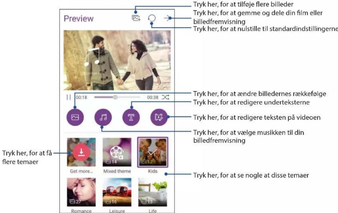 Preview Tryk her, for at tilføje flere billeder Tryk her, for at gemme og dele din film eller billedfremvisning Tryk her, for at nulstille til standardindstillingerne Tryk her, for at ændre billedernes rækkefølge Tryk her, for at redigere underteksterne Tryk her, for at redigere teksten på videoen Tryk her, for at vælge musikken til din billedfremvisning Tryk her, for at få flere temaer Get more... Mixed theme Kids Romance Leisure Life Tryk her, for at se nogle at disse temaer