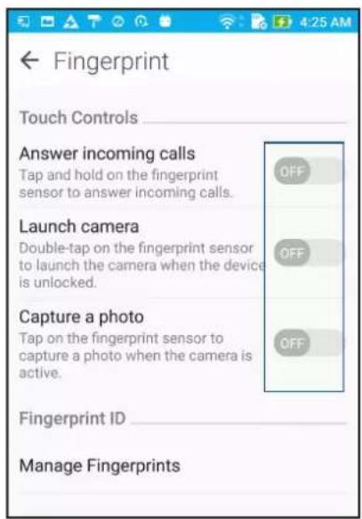 ASUS ZenFone Zoom S - Oprettelse af dit fingeraftryk via Settings (Indstillinger) - 2