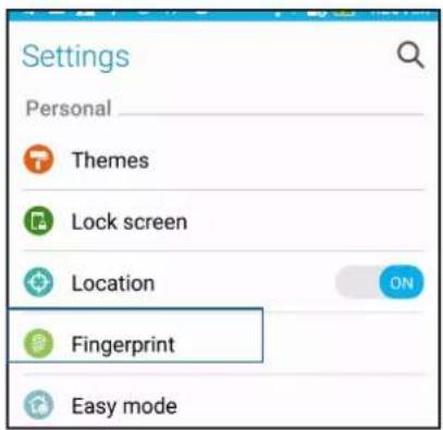 ASUS ZenFone Zoom S - Oprettelse af dit fingeraftryk via Settings (Indstillinger) - 1