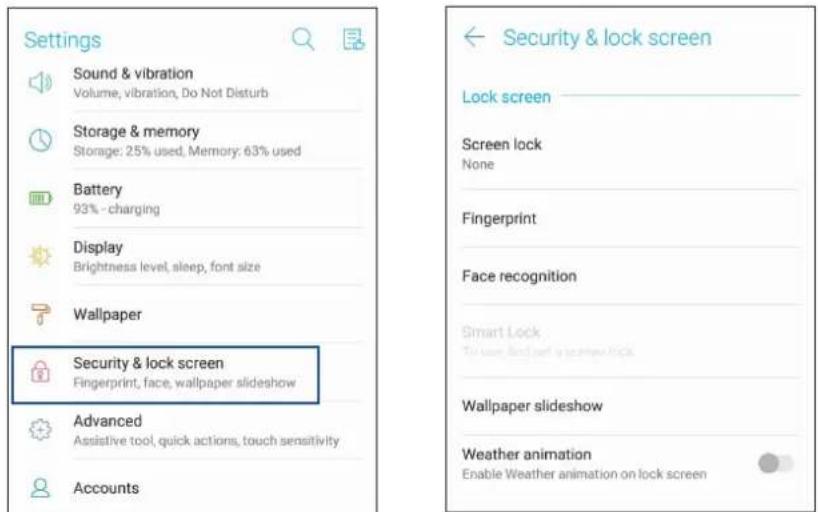 ASUS ZenFone Max M1 - Oprettelse af dit fingeraftryk via Settings (Indstillinger) - 2