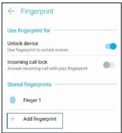 ASUS ZenFone Max M1 - Oprettelse af dit fingeraftryk via Settings (Indstillinger) - 3