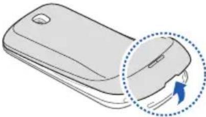 SAMSUNG Galaxy 3 GT-i5801 - Install the SIM or USIM card and battery - 1