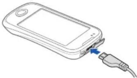 SAMSUNG Galaxy 3 GT-i5801 - > Charge with the travel adapter - 1