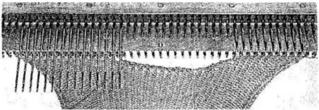 Empisal Knitmaster 321 - SHAPING A ROUND NECKLINE (METHOD 1) - 3