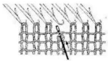 Empisal Knitmaster 321 - USEFUL HINTS - REPAIRING A DROPPED STITCH - 1