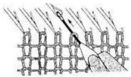 Empisal Knitmaster 321 - TRANSFERRING STITCHES WITH THE TRANSFER TOOL - 2