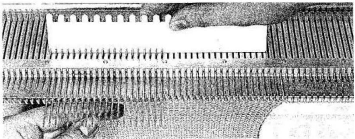 Empisal Knitmaster 321 - SHAPING A 'V' NECK IN PLAIN KNITTING - 2
