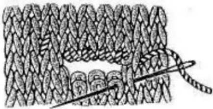 Empisal Knitmaster 321 - FINISHING THE DOUBLE BUTTONHOLE BAND - 5