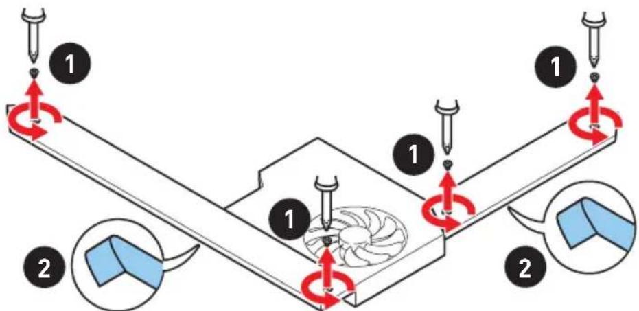 Diagram illustrating a mechanical or optical setup with numbered components and directional arrows indicating motion or rotation.