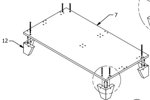 Technical diagram of a rectangular electronic component with labeled parts and mounting points