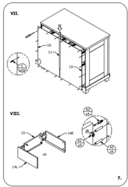 VII. 10 11 10 C x20 VIII. 15 x6 14R A2 x4 A1 x4 A3 x4 7.