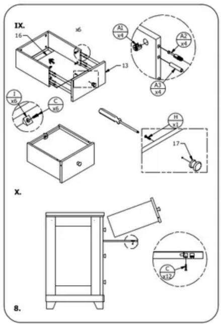 IX. 16 x6 A1 x4 A2 x4 13 A3 x4 C x6 I x6 H x1 17 X. C x12 8.
