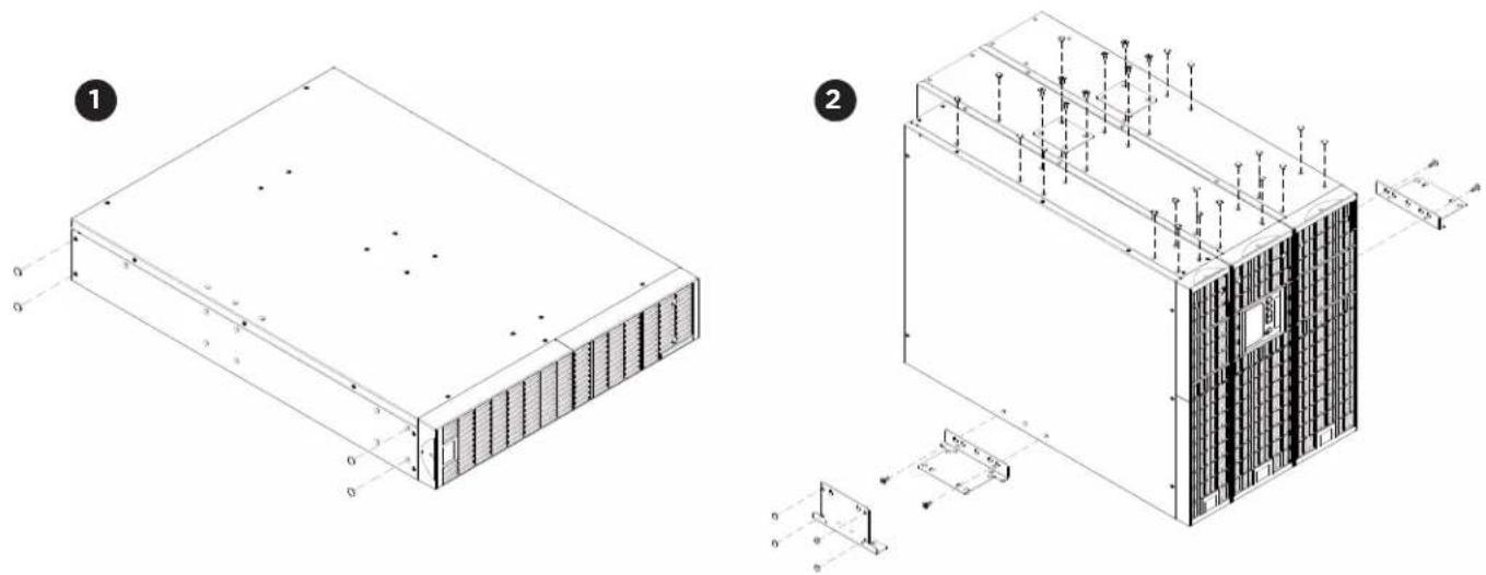 CyberPower OL10KSTF - Step 2: Attach the base stands and attach the dust covers - 1