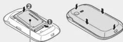 SAMSUNG Rex 70 GT-S3802 - Installing the SIM cards and battery - 3