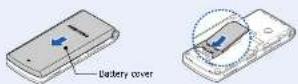 SAMSUNG SGH-E215L - Installing the SIM card and battery - 1
