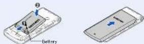 SAMSUNG SGH-E215L - Installing the SIM card and battery - 2