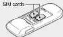 SAMSUNG GT-E1207T - Install the SIM cards and battery - 2