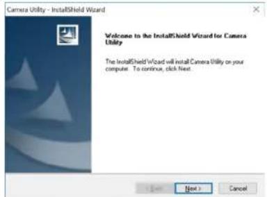 Camera Utility - InstallShield Wizard Welcome to the InstallShield Wizard for Camera Utility The InstallShield Wizard will install Camera Utility on your computer. To continue, click next.
