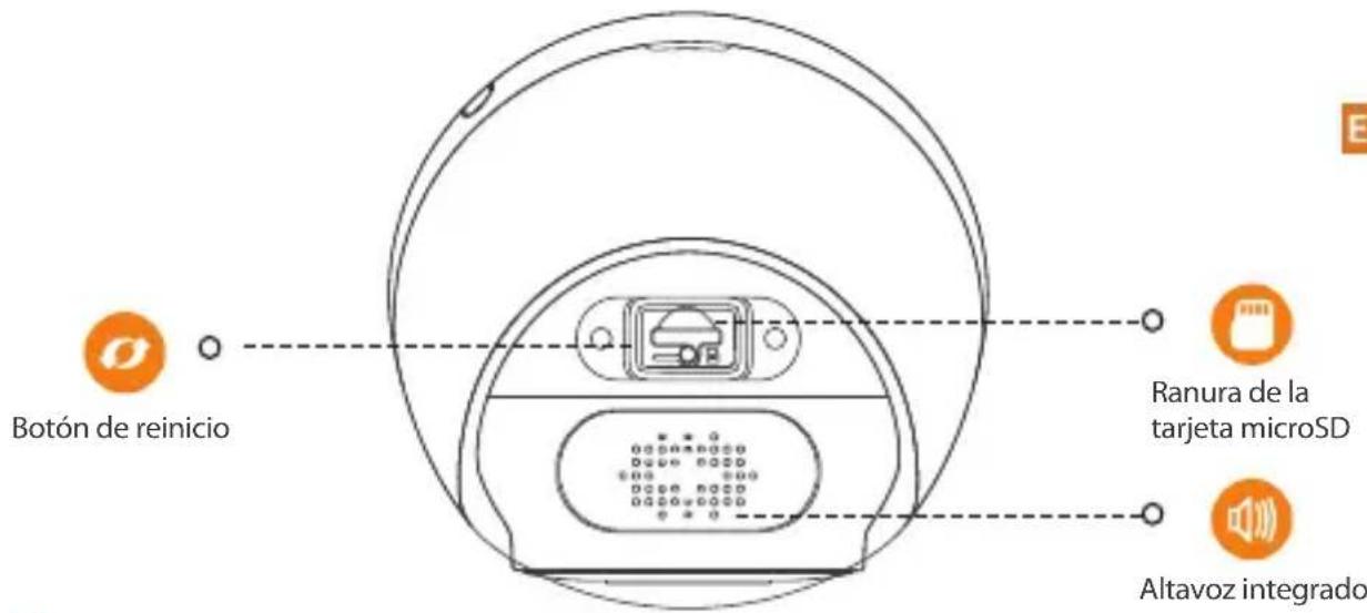 Botón de reinicio Ranura de la tarjeta microSD Altavoz integrado