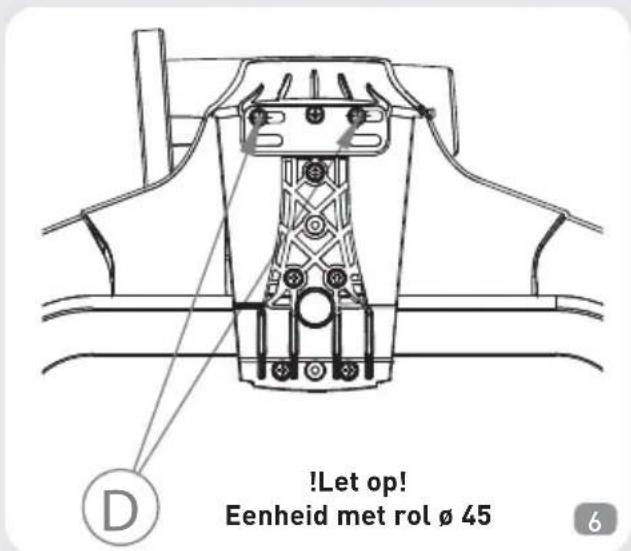!Let op! Eenheid met rol ø 45 6