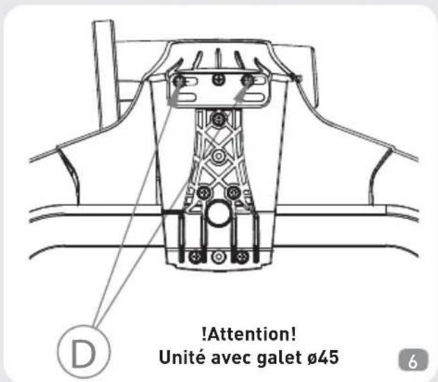 !Attention! Unité avec galet Ø45 6