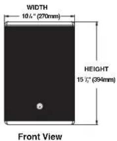 WIDTH 10 L" (270mm) HEIGHT 15 L" (394mm) Front View