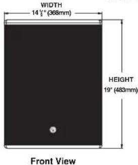 WIDTH 14 ½" (368mm) HEIGHT 19" (483mm) Front View