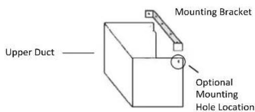Upper Duct Mounting Bracket Optional Mounting Hole Location