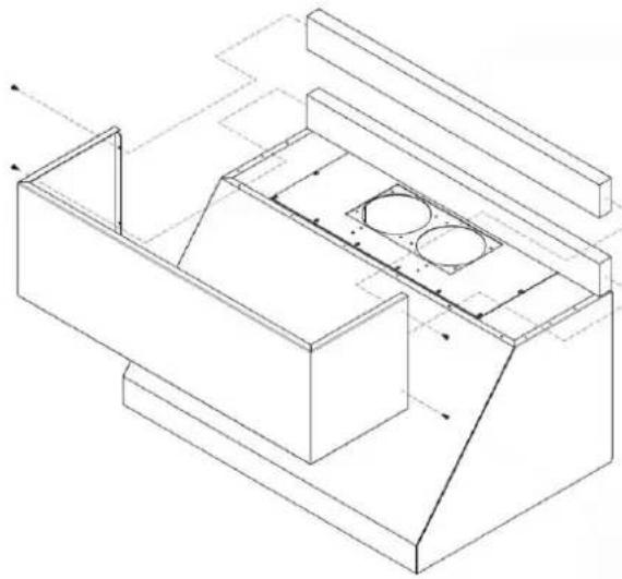 BlueStar SCO48MLPLT - Step 8-2. Installing 1-Piece Duct Cover Option 2 - 1