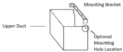 Mounting Bracket Upper Duct Optional Mounting Hole Location