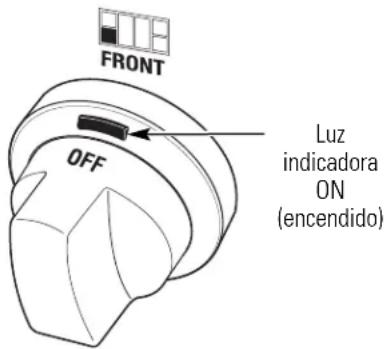 FRONT OFF Luz indicadora ON (encendido)