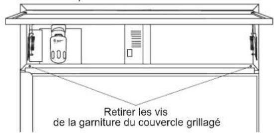 Retirer les vis de la garniture du couvercle grillagé