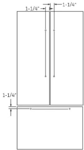1-1/4" 1-1/4" 1-1/4"