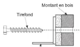 Tirefond Montant en bois